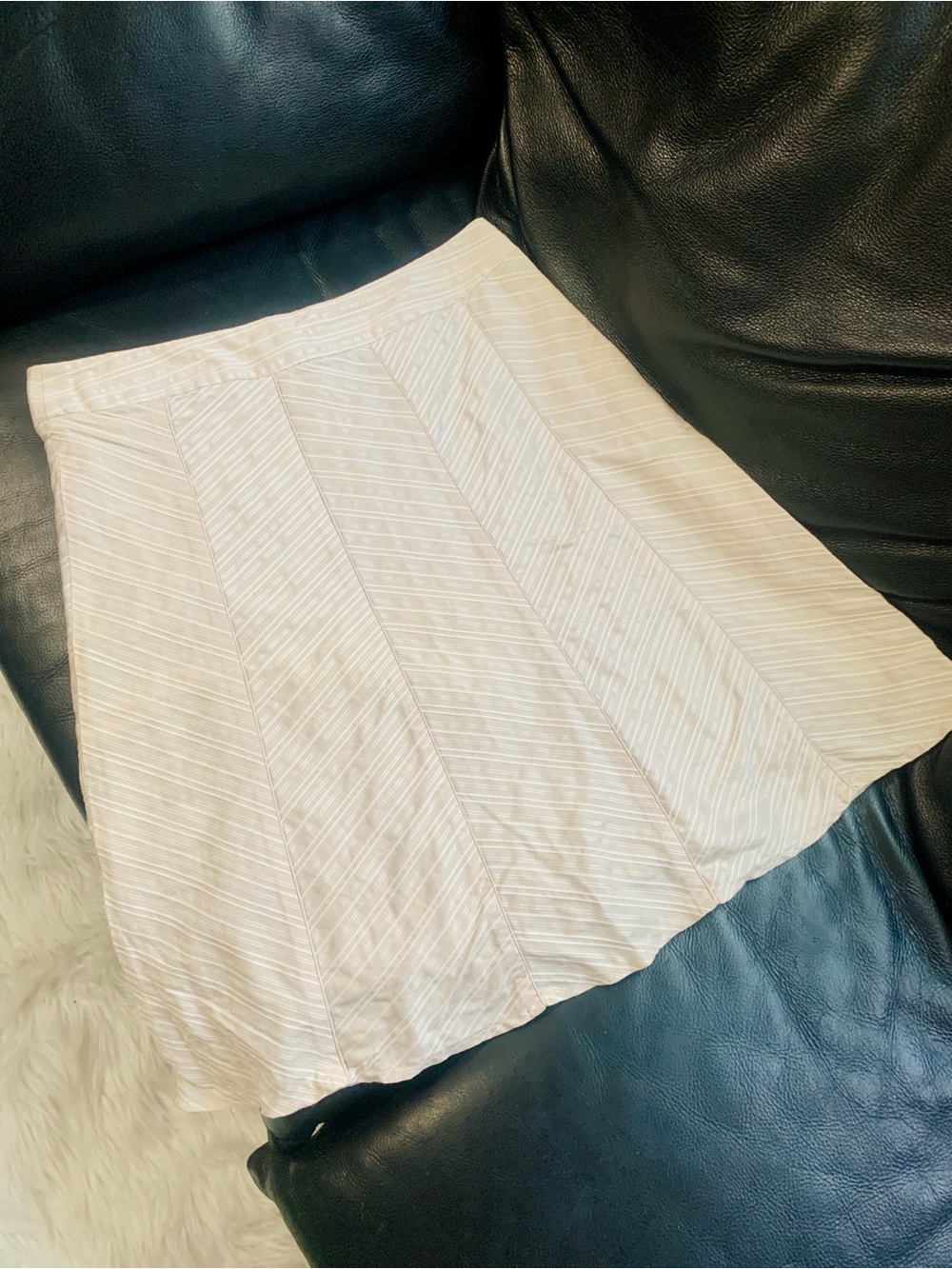Forever 21 Cream Striped A-Line Mini Skirt